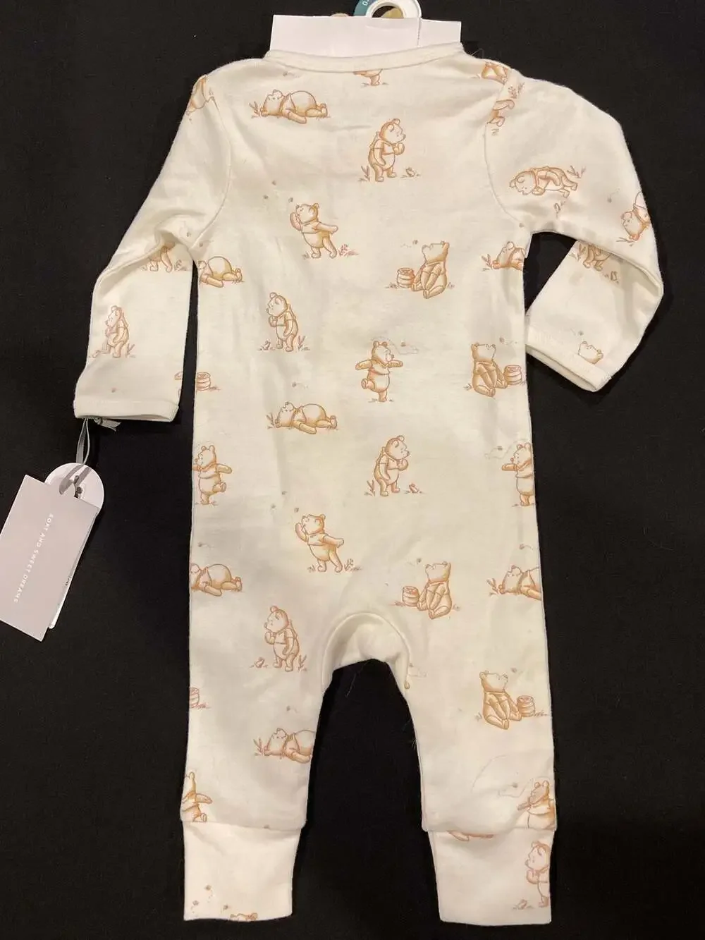2-PC Winnie The Pooh Long Sleeve Romper and Toy Gift Set Cloud Island Cream 0-3M
